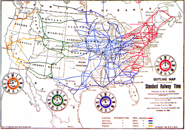 map of various railroad lines across the United States